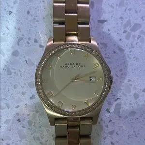 Marc Jacobs Gold Watch with Crystal Accents Marc by Marc Jacob, Gold Tone , White Dial, Quartz , Fashion  main image 3